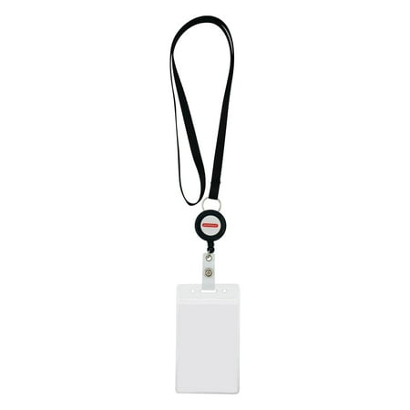 badge lanyards reels retractable amram lanyard contains horizontal holders clips holder vinyl sets tag kit card name