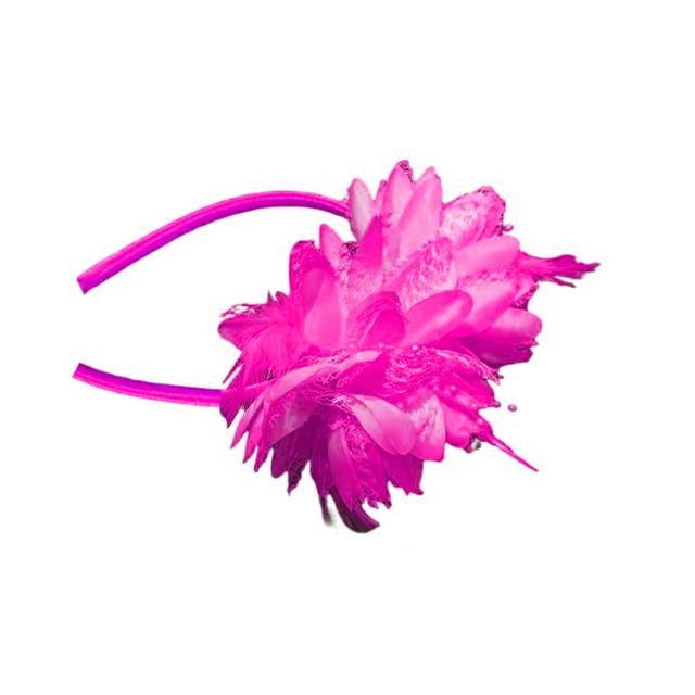 Sonducket Mujeres boda ceremonia pluma flor diadema ornamento niñas banquete diadema señoras Cosplay cabeza accesorio Decoración Accesorio para el cabello Rosa roja Sonducket AP012180-07B