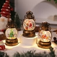 thumbnail image 3 of 1pc Vintage USB-Powered Self-Lit Snow Globe Music Box with Rotating Dome Lid - Twinkling Lights, Water-Filled Center Santa Claus/Nutcracker/Rudolph Figures Battery-Free PS Resin Christmas Tree Decor,, 3 of 5