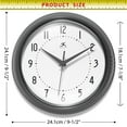 thumbnail image 7 of Infinity Instruments Retro Round Aluminum Wall Clock, Oyster Grey, 9.5 Inch, 7 of 7