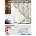 thumbnail image 5 of No Hook Shower Curtain with Snap-in Liner, Green Botanical Waterproof Fabric Bathroom Curtains, Pastoral Elegant Spring Floral Rustic Bath Curtains & Mesh Top Window Standard 72"x72", 5 of 9