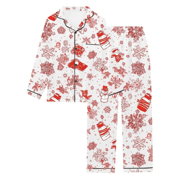 GDREDA Ensemble de Nuit pour Femmes Imprimé Pyjama à Manches Longues pour Femmes pyjamas Femmes Ensembles de Pyjama pyjamas Blanc,G