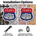 thumbnail image 2 of Tyler's Garage 6 inch X 6 inch Shield Shaped Commercial Grade Plastic Sign Weather Resistant, UV Protected To last, Gift for Dads and Uncles Classic Americana Crafted in the USA, 2 of 6