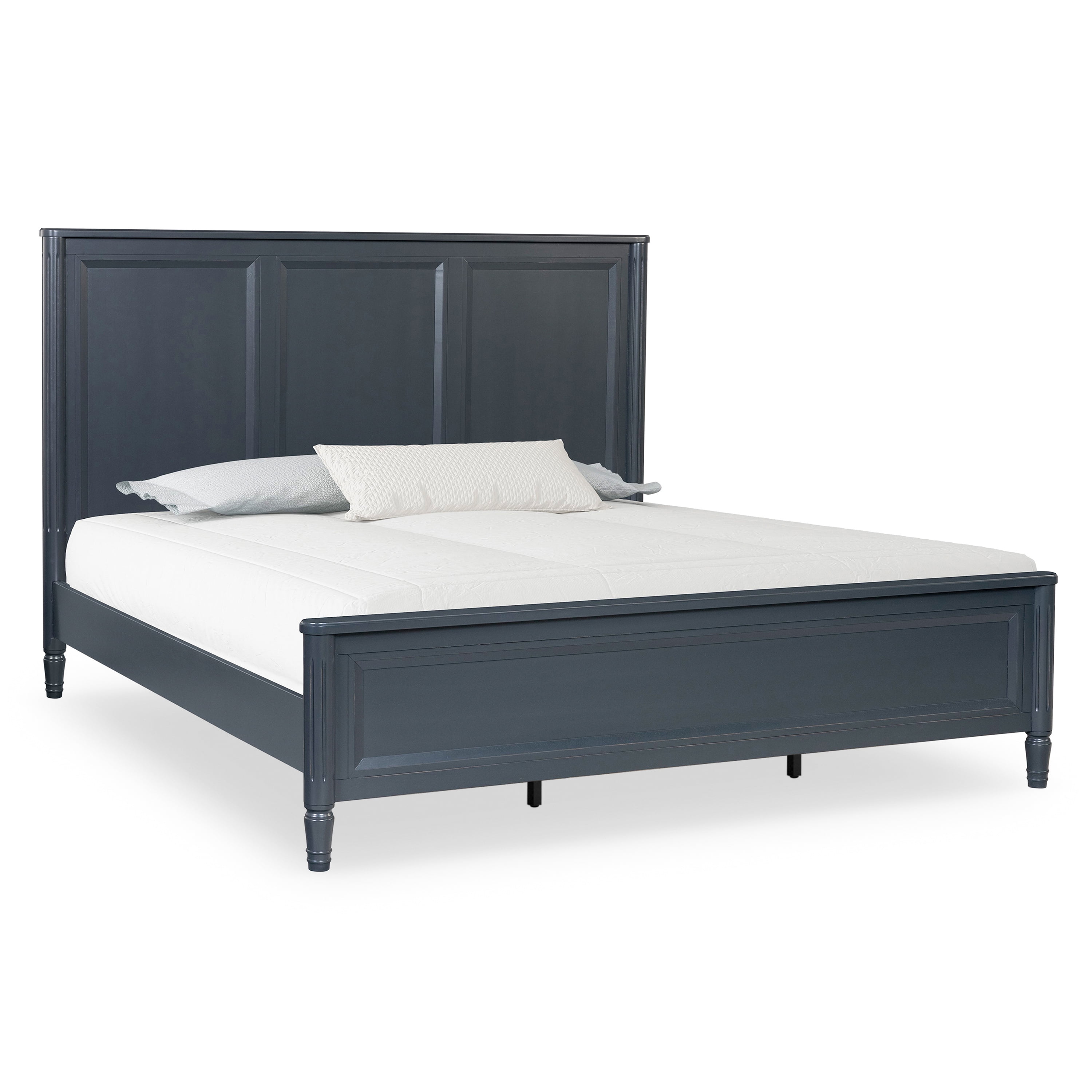 Furniture of America Maui Queen Solid Wood Panel Bed, Blue