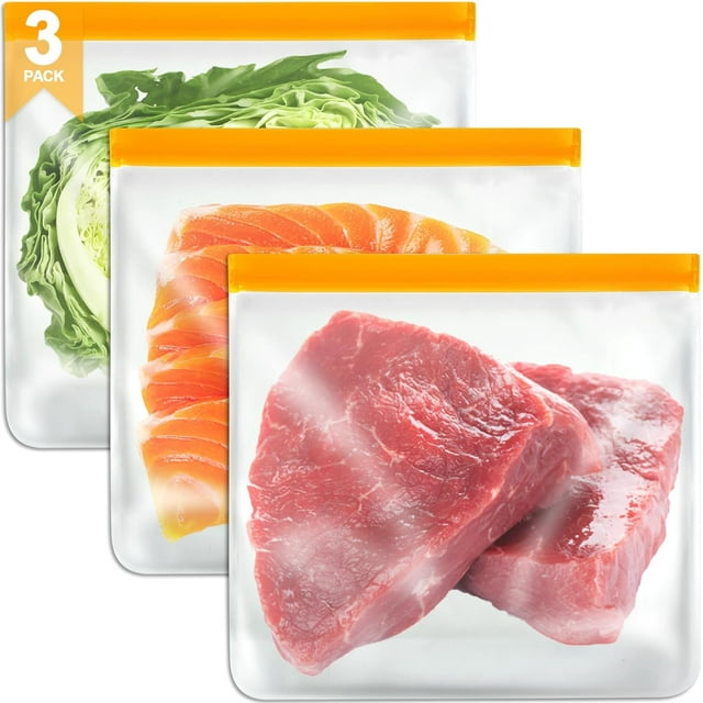 wqlpp-Gallon Sacs de Congélation, Sacs Ziplock Réutilisables Sacs en Silicone Sacs de Stockage Alimentaire Réutilisables, Grands Sacs Fermeture à Glissière Lock Gallon, Déjeuner Maison Réfrigérateur Organisation de Cuisine Rangement Préparation de Repas Ensembles de Congélation