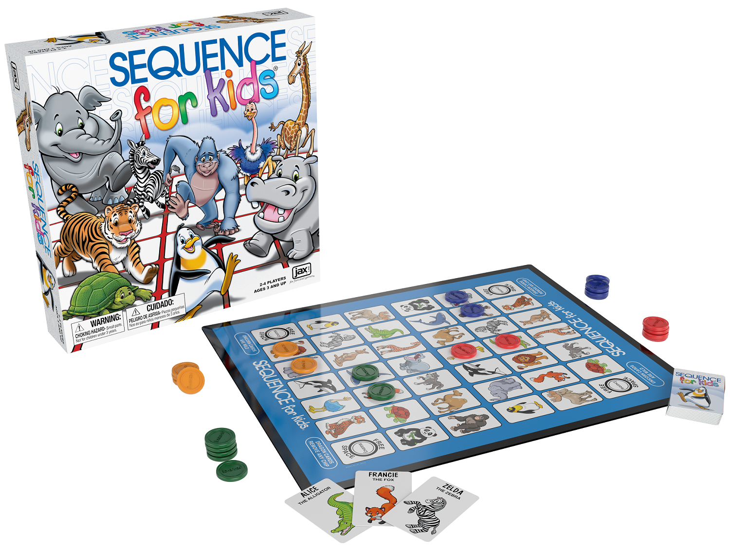 Jax SEQUENCE for Kids Board Game - the 'No Reading Required' Strategy Game