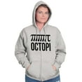 thumbnail image 3 of Octopi Day Math Geek Nerd Octopus Unisex Fleece Graphic Zip Up Hoodie Brisco Brands 4X, 3 of 5