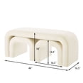 thumbnail image 3 of Modern U-Shaped Teddy Ottoman Set of 3 with Soft Beige Canvas 44 " and 18 " Stools Perfect for Living Room Footrest or Entryway, 3 of 6
