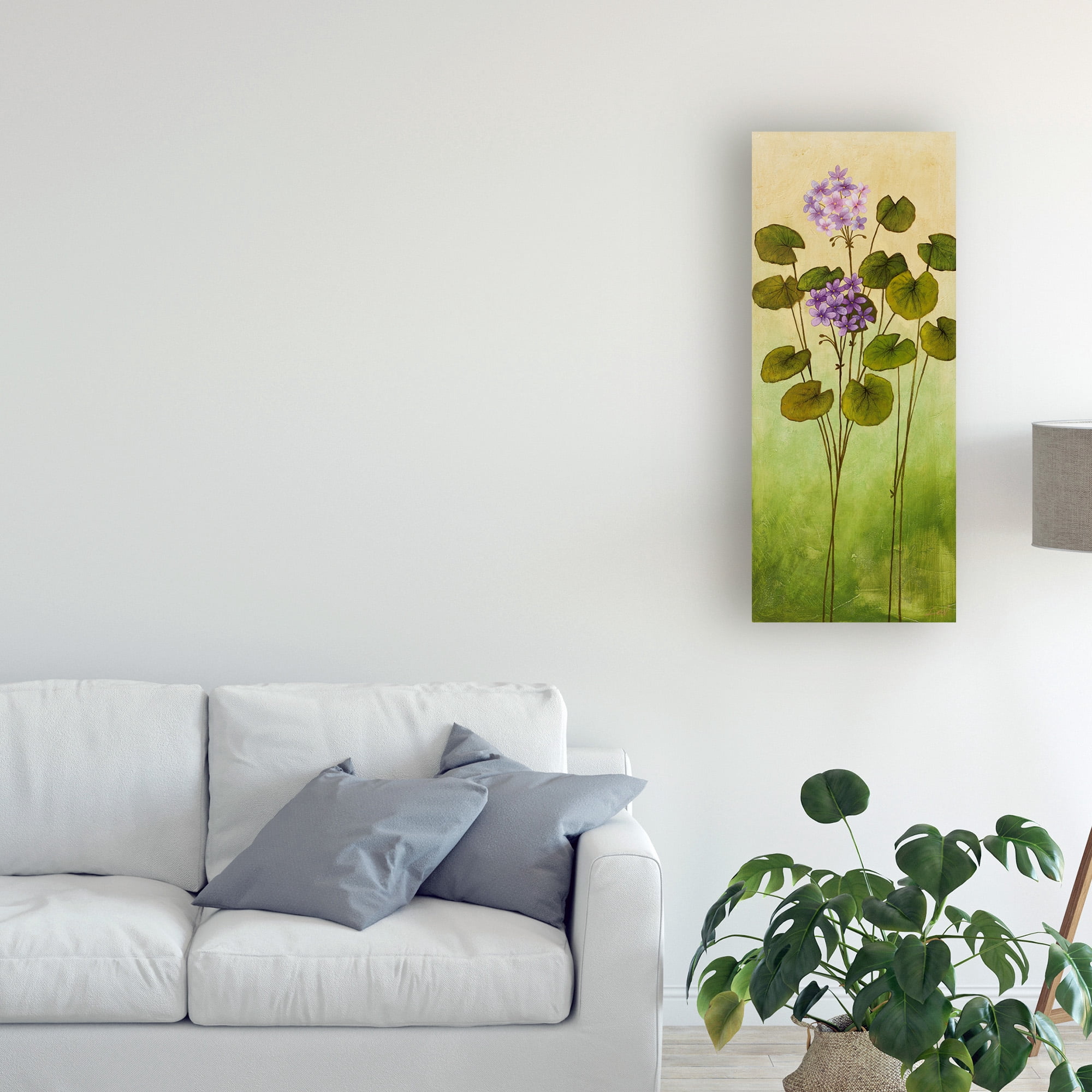 Trademark Fine Art 'Flowers Over Green Gradient 2' Canvas Art by Pablo Esteban