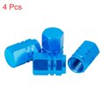 thumbnail image 2 of Unique Bargains 4pcs Blue Tire Stem Valve Caps Wheel Valve Covers Car Motorcycle Dustproof Hexagon Shape Aluminium Alloy Tire Cap, 2 of 5