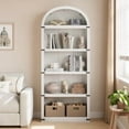thumbnail image 3 of Towallmark Bookcase 5 Shelf Arched Bookshelf 71.65in Tall Bookcase Farmhouse Display Storage Rack Wooden Bookshelves for Home Office, Living Room, 3 of 9