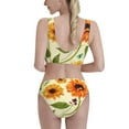 thumbnail image 3 of Daiia Sunflowers And Butterflies printed 2 piece Swimsuit Bikinis for Women High Waisted Racerback Bathing Suits Summer Tummy Control Scoop Neck Swimwear-Small, 3 of 8