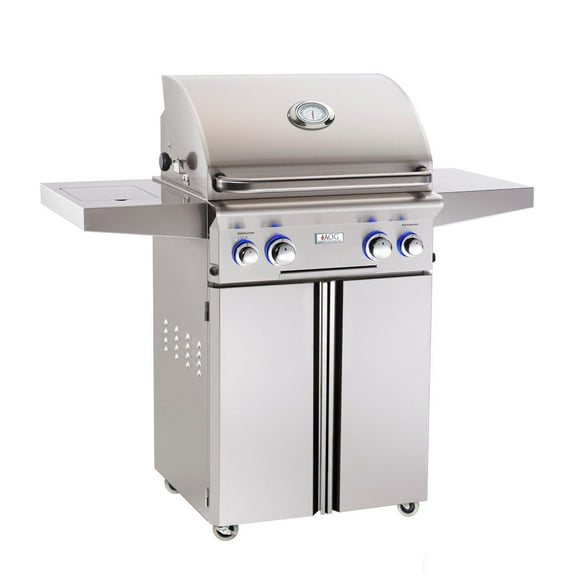 American Outdoor Grill 24PCL L-Series 24 Inch Propane Gas Grill On Cart With Side Burner And Rotisserie Kit
