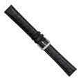 thumbnail image 4 of 20mm Extralong Blk Alligator Grain Slvr-tone Bkle Watch Band, 4 of 4