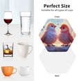 thumbnail image 6 of Fuzoiu Heart Sky Bird Couple Print Leather Coasters Set,Drink Coasters Set of 4,for Tabletop Protection, Durable PVC Coasters,Home Décor and Housewarming Gift-Hexagon, 6 of 6