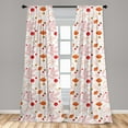 thumbnail image 5 of Ambesonne Autumn Curtains, Season Forest Flora Design, Pair of 28"x84", Vermilion Mustard and White, 5 of 5