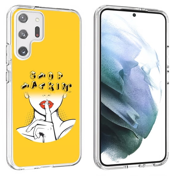 TalkingCase Slim Phone Case Compatible for Samsung Galaxy S23 Ultra 2023, Stop Talkin Print, Lightweight, Flexible, USA