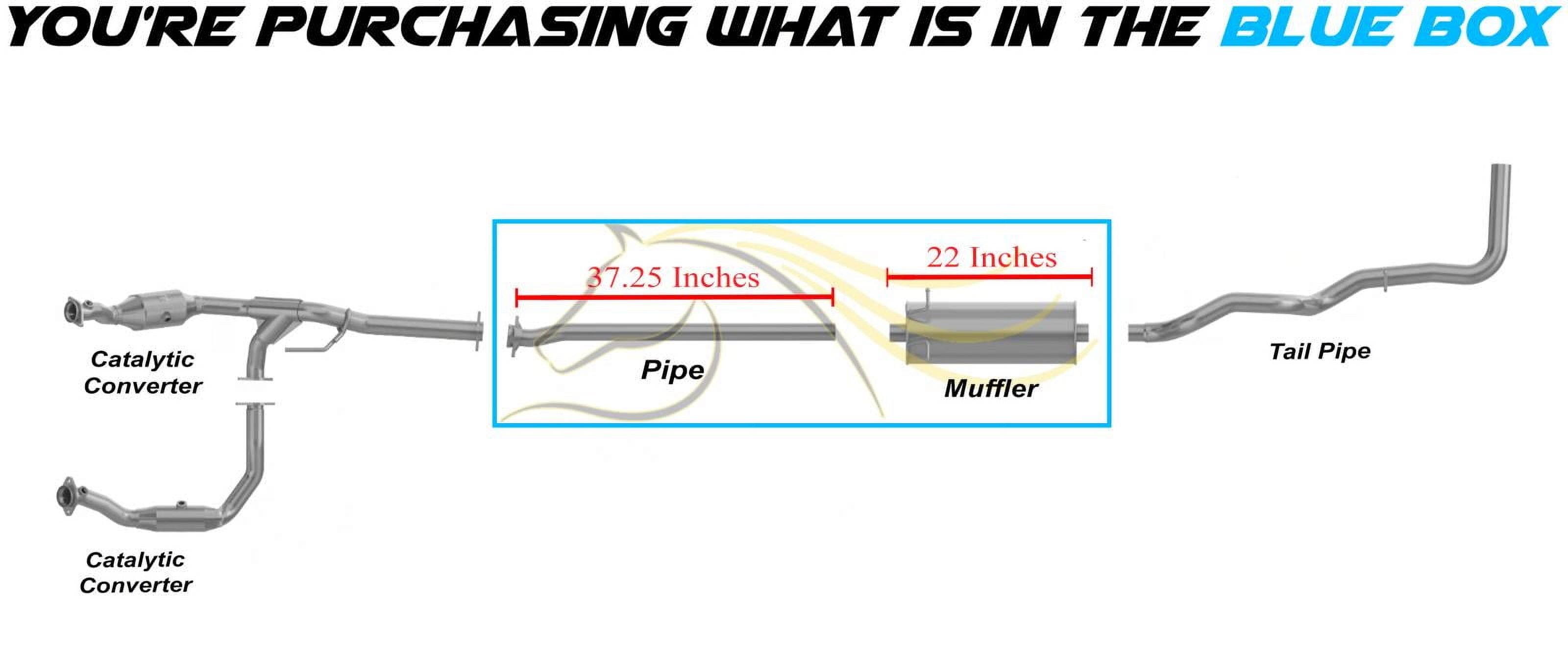 Northeastern Exhaust Stainless Steel Exhaust Pipe & Muffler Assembly Exhaust System Kit Fits Ford Ranger 2004–2011 4.0L | 126 in Wheelbase | Free Gasket, Clamps & Spring Bolt Kit Included