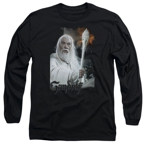Lord of the Rings Gandalf Long Sleeve Adult 18/1 T-Shirt Black