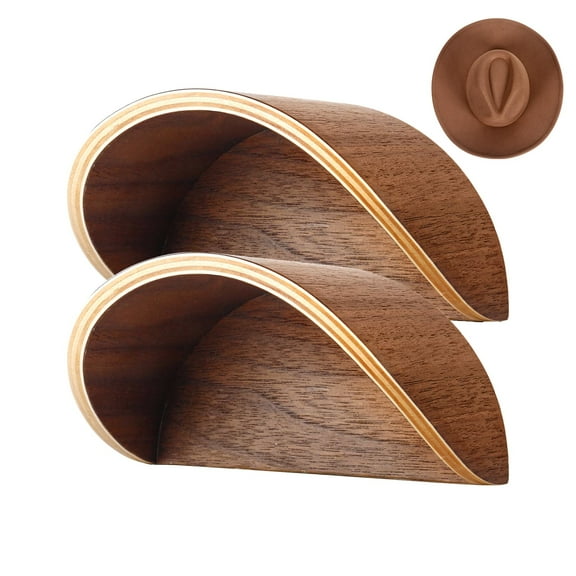 Cowboy Hat Rack ,2 Pack Wooden Cowboy Hat holder,Satin polishing Hat Hangers ,cowboy hat rack