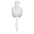 thumbnail image 2 of Doomiva Kids Girls Sequins Spaghetti Straps Crop Tank Top Sleeveless Camisole Modern Jazz Hip Hop Performance Vest Shirt B Silver 140, 2 of 7