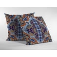 thumbnail image 2 of Boho Flower Double Sided Suede Pillow, Zippered, Orange, 2 of 2