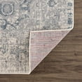 thumbnail image 4 of Hauteloom Peeta Boho Faded Vintage Look Oriental Medallion Area Rug - Farmhouse Traditional Floral Carpet for Living Room, Bedroom, Dining Room - Cream, Gray, Blue - 6'7" x 9', 4 of 9