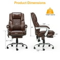 thumbnail image 5 of Homrest Executive Office Chair W/ Adjustable Lumbar Support,Massage Office Chair for Adult,Brown, 5 of 8