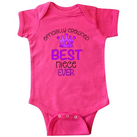 

Inktastic Officially Crowned Best Niece Ever purple crown Gift Baby Girl Bodysuit
