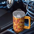 thumbnail image 4 of Fall Maple Stainless Steel Tumbler 40oz - Double Wall Insulated Cup, Leakproof w/ Handle & Reusable Straw, 4 of 5