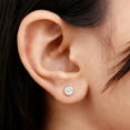 thumbnail image 4 of Rosec Jewels Certified Round Shape Moissanite Solitaire Stud Earrings, 10K Yellow Gold, 4 of 6