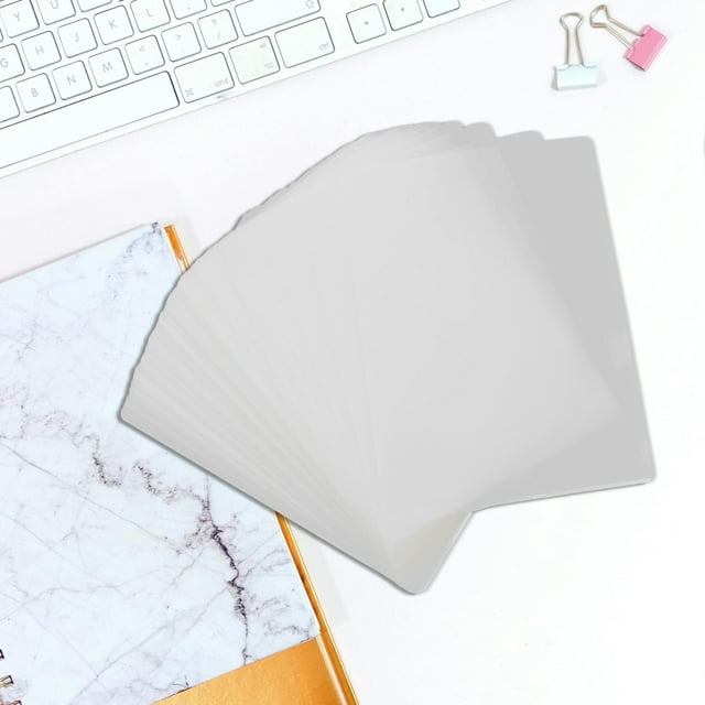 TABLZONE Clear Laminating Sheets 100Pcs Plastic for Versatile Application Easy Operation 6.29X4.32X0.04in