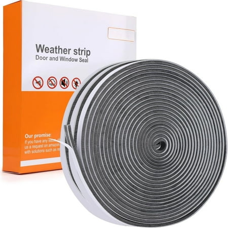 33.3FT Self- Weather Stripping Seal for Door Frames and Sliding , Weatherstripping for Soundproofing, , Window Insulation for Winter, 0.35'' Wide x 0.2'' Thick, Grey