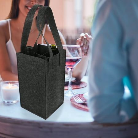 

Weijiyouyu 1Pc Portable Felt Red Wine Bag Wine Gift Bag Felt Champagne Holder for Storage