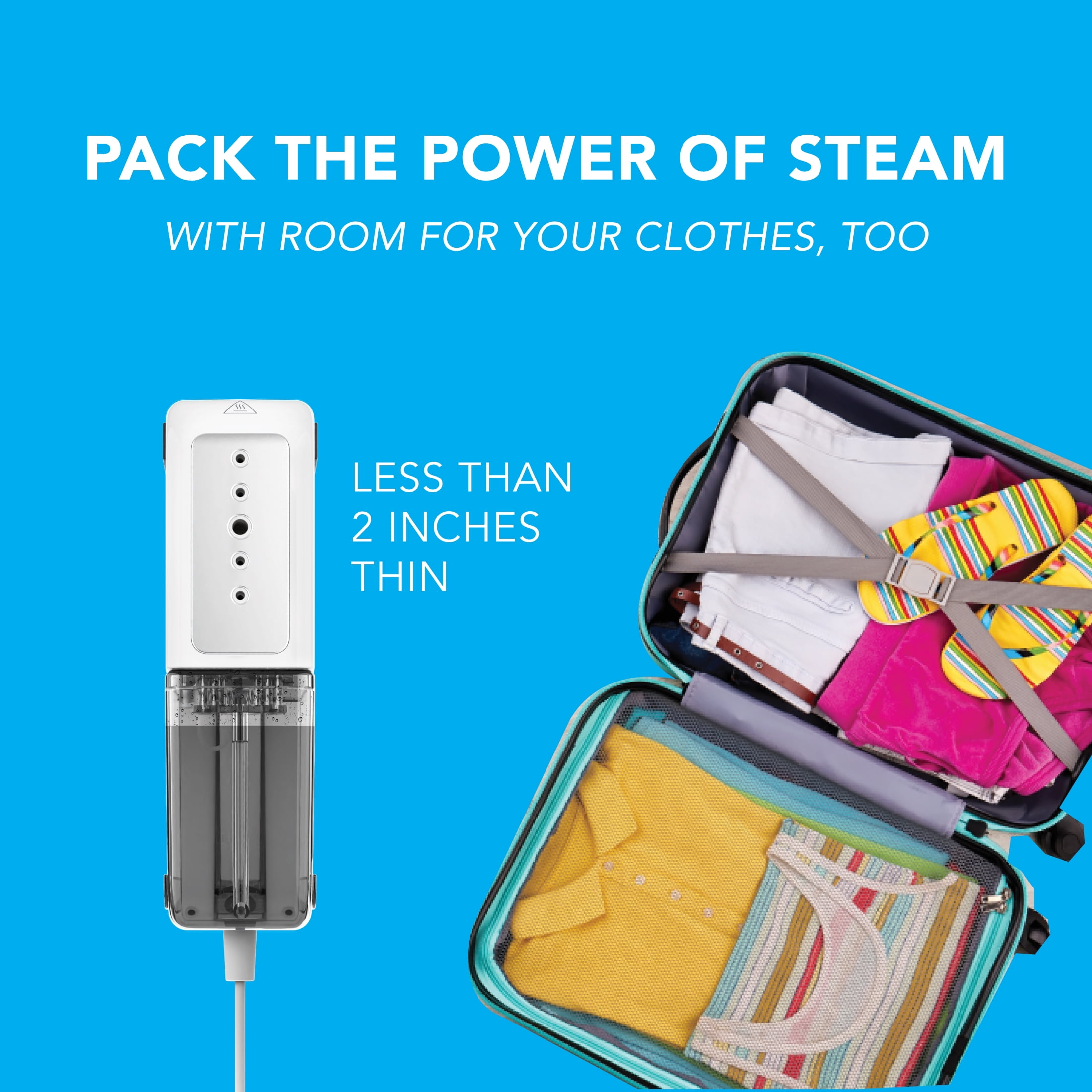 (6 pack) Steamfast Nomad Handheld Travel Garment Steamer, 800W, Compact and Portable, 30-Second Heat Up, 11-Minutes of Continous Steam, 5 fl oz. Detachable Water Tank, Auto Shut-off, White