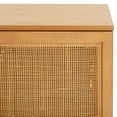 thumbnail image 6 of SAFAVIEH Zadie 1 Shelf Rattan Media Stand, Natural With Natural Rattan/Black Legs (54 in. W x 15 in. D x 22 in. H), 6 of 7