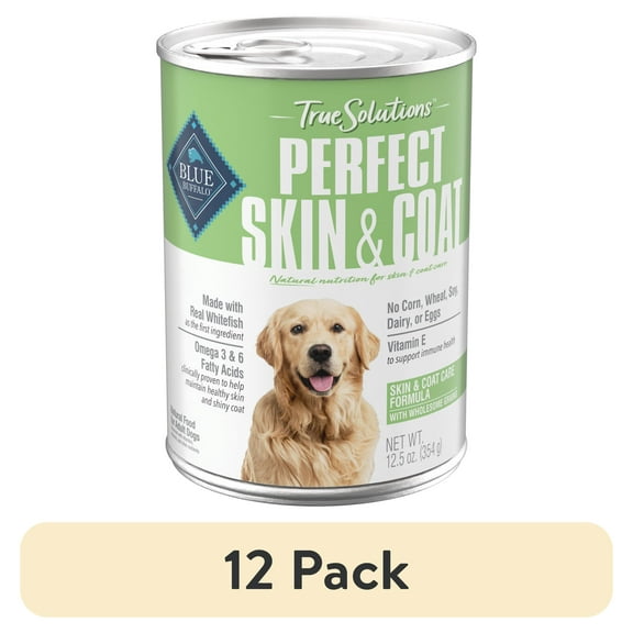 (12 pack) Blue Buffalo True Solutions Skin & Coat Care Wet Dog Food, 12.5-oz. Can