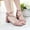 Pink, variant on Sandals Girls Black Kids Heels Dress Shoes Ankle Strap Wedding Party Flower Girl Shoes