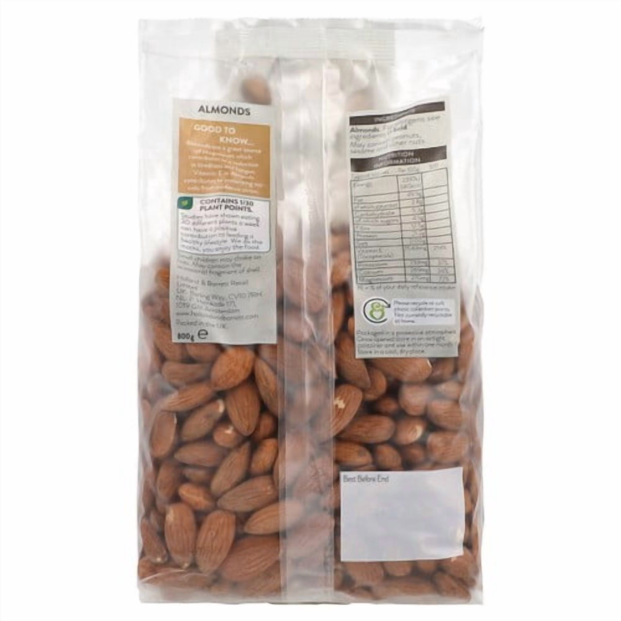 Holland & Barrett Whole Almonds 800g, British Import (Pack of 3)