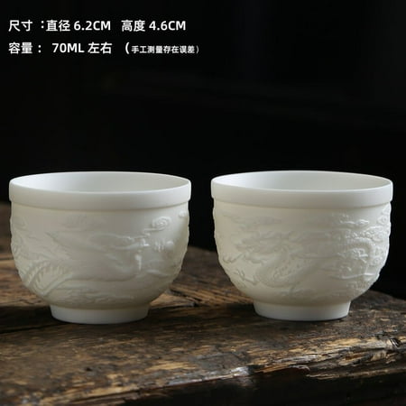 

Sheep Fat Jade Porcelain Heart Sutra Cup Kung Fu Tea Cup High-end Housewares Ming White Porcelain Cup Tea Cup Purple Clay Cup