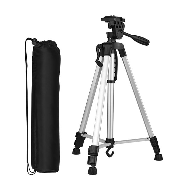 Cámara Trípode Andoer Soporte de trípode para fotografía ligera Andoer Aleación de aluminio 3 kg Capacidad de carga Máx. Altura 135cm / 53in con soporte para teléfono con bolsa de transporte para C Andoer Trípode