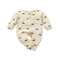 thumbnail image 1 of Automne Bébé Combinaison Soleil Impression Manches Longues Col Unisexe Romper, 1 of 8