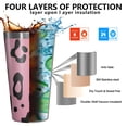 thumbnail image 3 of 16oz Tumblers Pink and Black Of Leopard Print Stainless Steel Vacuum Insulated Double Wall Travel Tumbler Cups Mug with Lid and Straw,Cleaning Brush for Coffee,Tea, 3 of 4