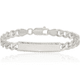 thumbnail image 4 of 925 sterling silver engraveable curb link name bar identification id bracelet, 4 of 5