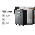 thumbnail image 3 of Modern Designs by Crafts and Comfort Lazio File Cabinet 3 Drawers with Lock - Great for Home and Office Use, Wheels and Fits Under Desks – Black Height 26 Inches, 3 of 6
