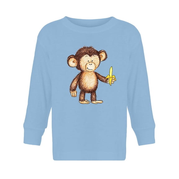 Monkey With A Banana Long Sleeve Toddler -Image by Shutterstock, 3 Toddler