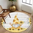 thumbnail image 2 of Round Rugs 6Ft, Sunflower Round Area Rug Washable Indoor Throw Carpet, Gnomes Farmhouse Summer Botanical Wooden Soft Non Slip Circle Rug for Office Cabinet Home Decor Aesthetic, 2 of 8