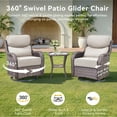 thumbnail image 3 of Unnifurnzi 5 Pieces Wicker Outdoor Furniture-Patio Swivel Chairs Set of 2 with Outdoor Ottoman Patio Conversation Sets for Deck Porch Poolside Balcony-Brown/Beige, 3 of 7