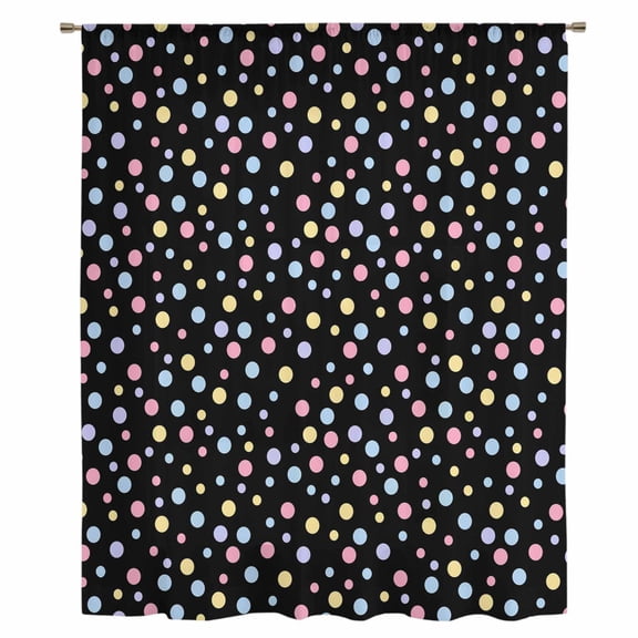 Colorful Polka Dot Sheer Curtains 54 Inches Long, Modern Minimalist Geometric Black Light Filering Curtains, Breathable Simi Curtain Privacy Drapes for Kitchen Bathroom Small Window Treatment