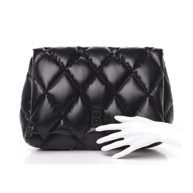 i dag Haiku flaskehals New Balenciaga Touch Black Nappa Leather Quilted Puffy Clutch Bag 624947 -  Walmart.com